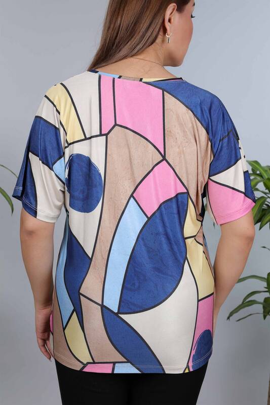 Venta al por mayor Blusa Mujer Estampado Digital Rayas Color - 12024 | kazee