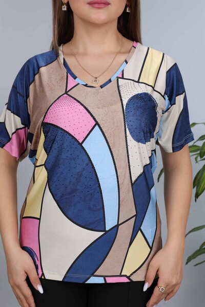 Venta al por mayor Blusa Mujer Estampado Digital Rayas Color - 12024 | kazee - Thumbnail