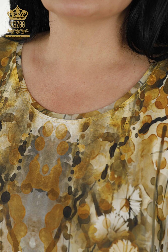 Venta al por Mayor Blusa Mujer - Digital Estampado - Azafrán - 77894 | kazee - 3