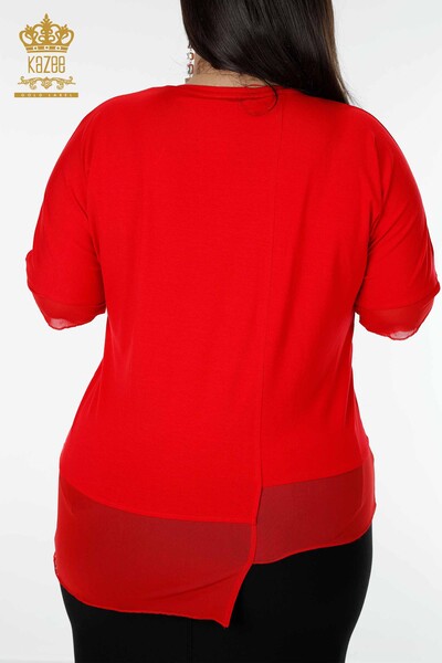 Venta al por mayor Blusa Mujer Estampado Floral Roja - 79031 | kazee - Thumbnail