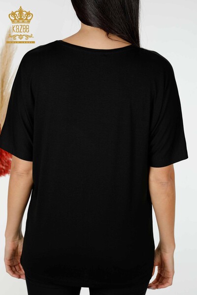 Venta al por mayor Blusa Mujer Estampado Floral Negra - 78934 | kazee - 6