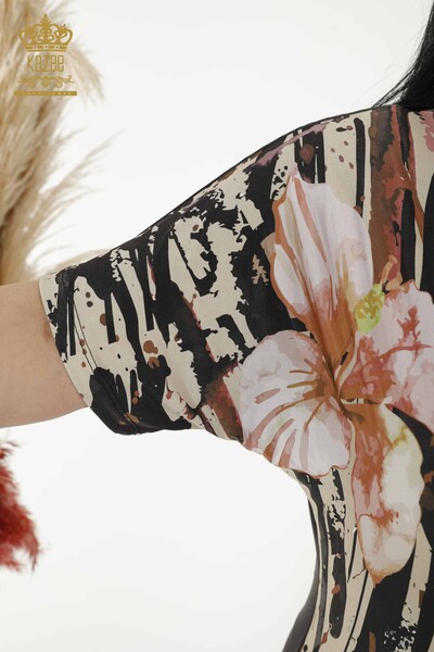 Al por mayor Blusa de Mujer - Estampado Floral - Beige - 77898 | kazee - 5