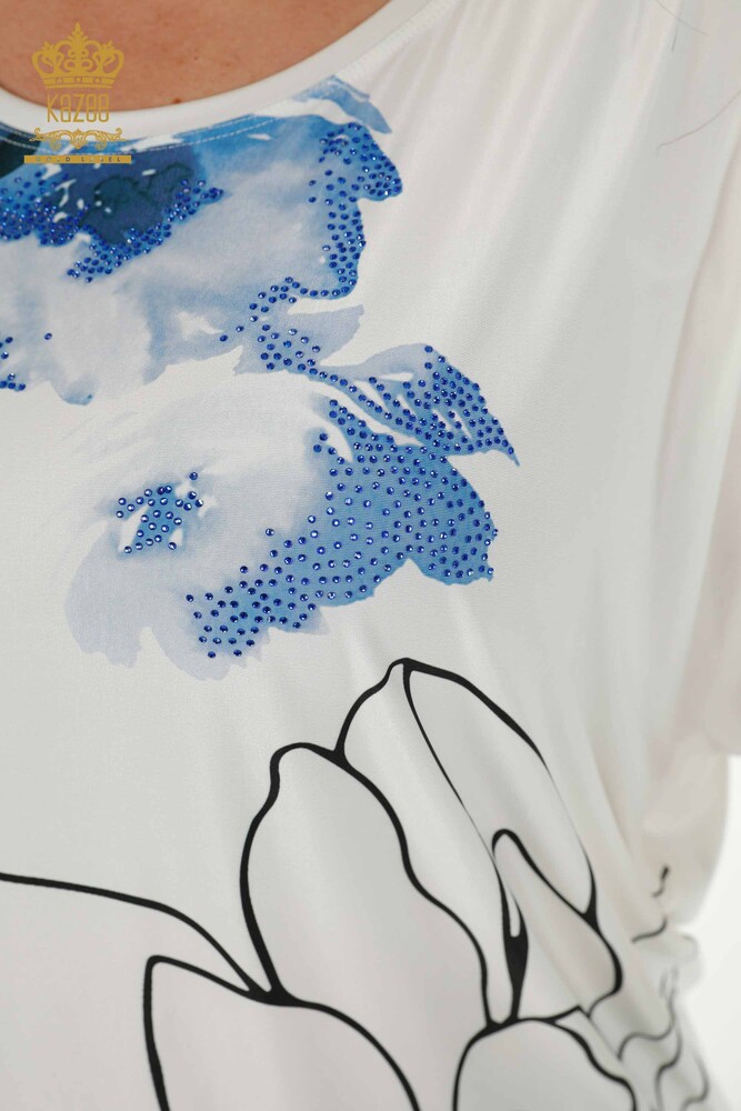 Venta al por mayor Blusa Mujer - Floral Estampado - Crudo - 77802 | kazee - 6