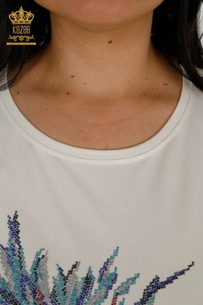 Venta al por mayor Blusa Mujer - Estampado Floral - Crudo - 79369 | kazee - 5