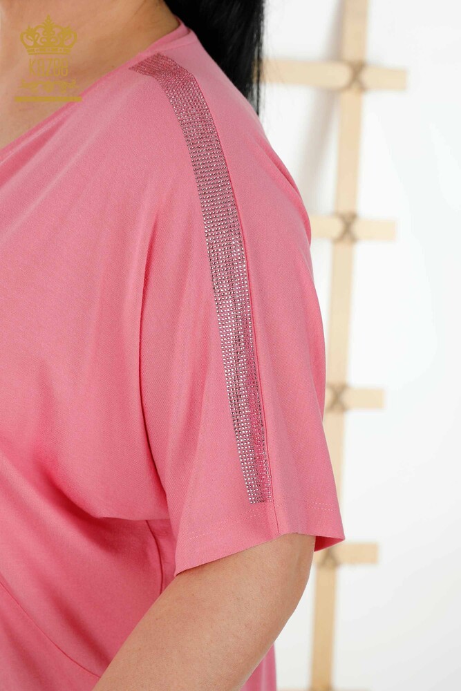 Venta al por mayor Blusa de Mujer - Floral Estampado - Rosa - 79121 | kazee - 5