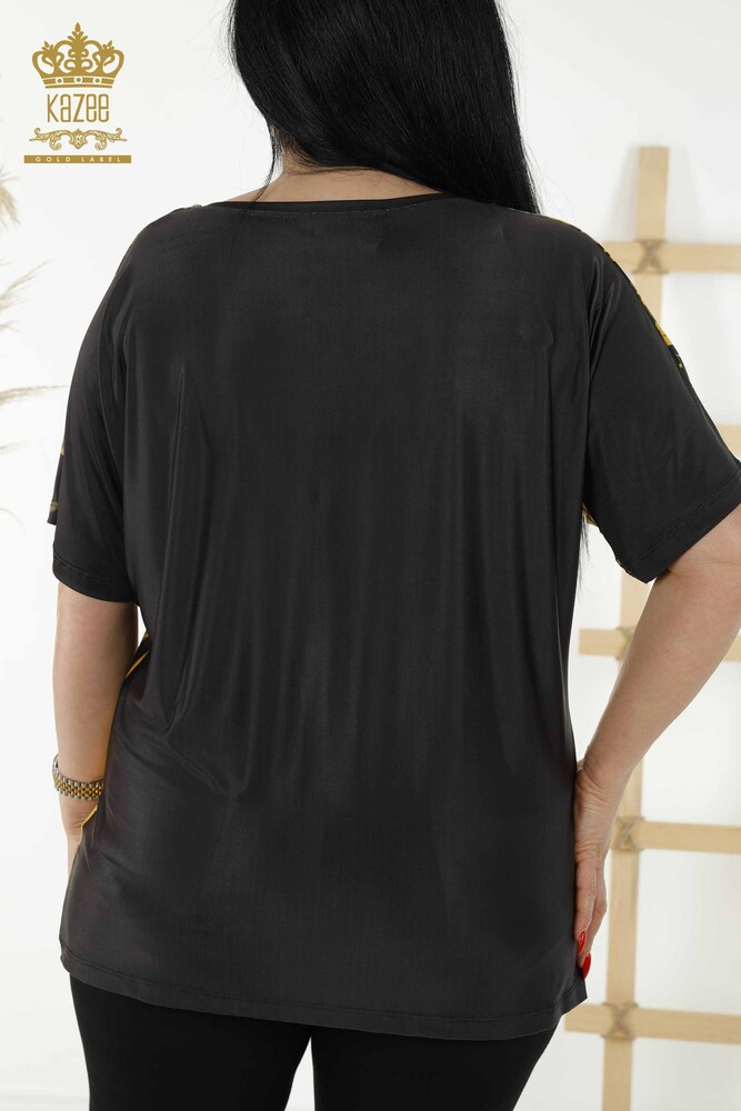 Venta al por mayor Blusa Mujer - Estampado Floral - Azafrán - 77898 | kazee - 8