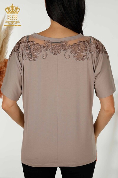 Venta al por mayor Blusa de Mujer - Estampado Floral - Mink - 79081 | kazee - Thumbnail