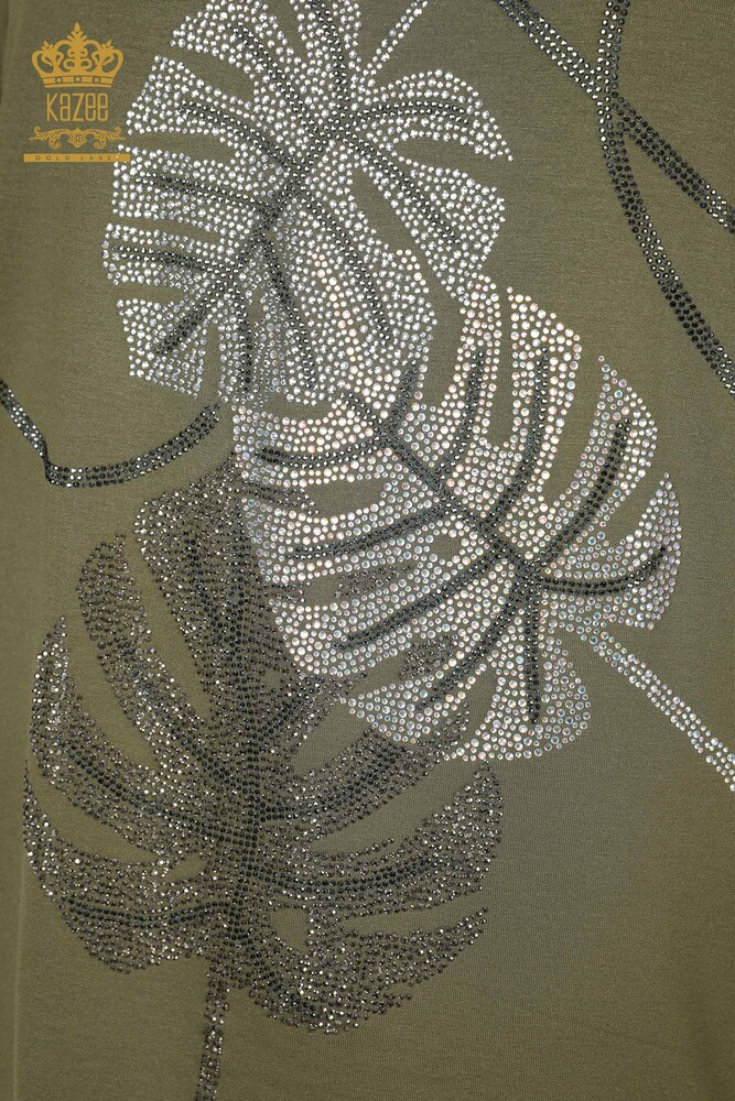 Venta al por mayor Blusa Mujer Caqui Estampado Hojas - 78946 | kazee - 3