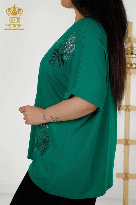 Venta al por mayor Blusa de Mujer - Estampado de Hojas - Verde - 79318 | kazee