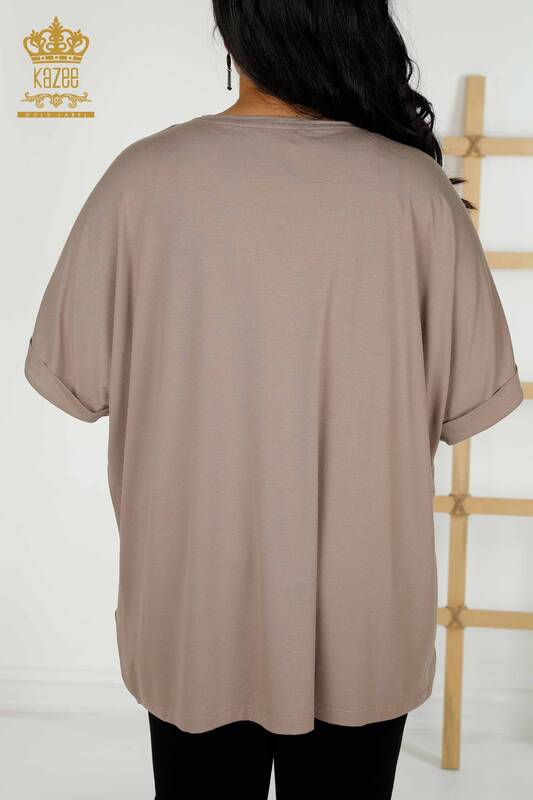 Venta al por mayor Blusa de Mujer - Estampado de Hojas - Mink - 79319 | kazee