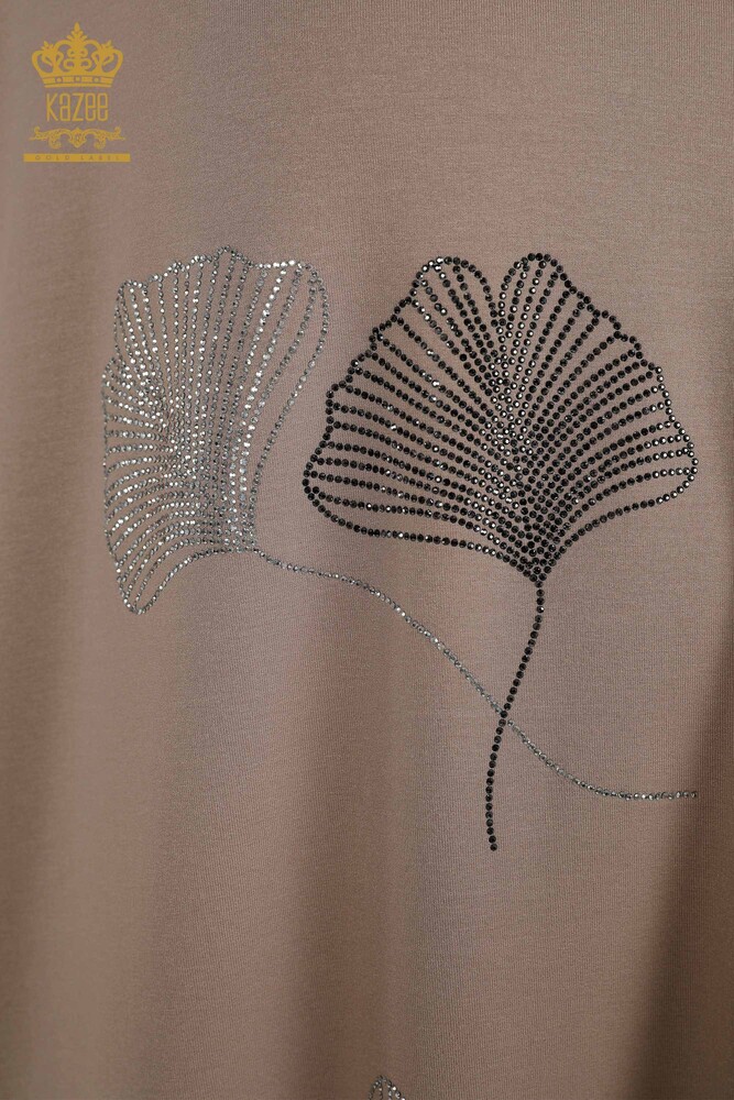 Venta al por mayor Blusa de Mujer - Estampado de Hojas - Mink - 79318 | kazee - 3