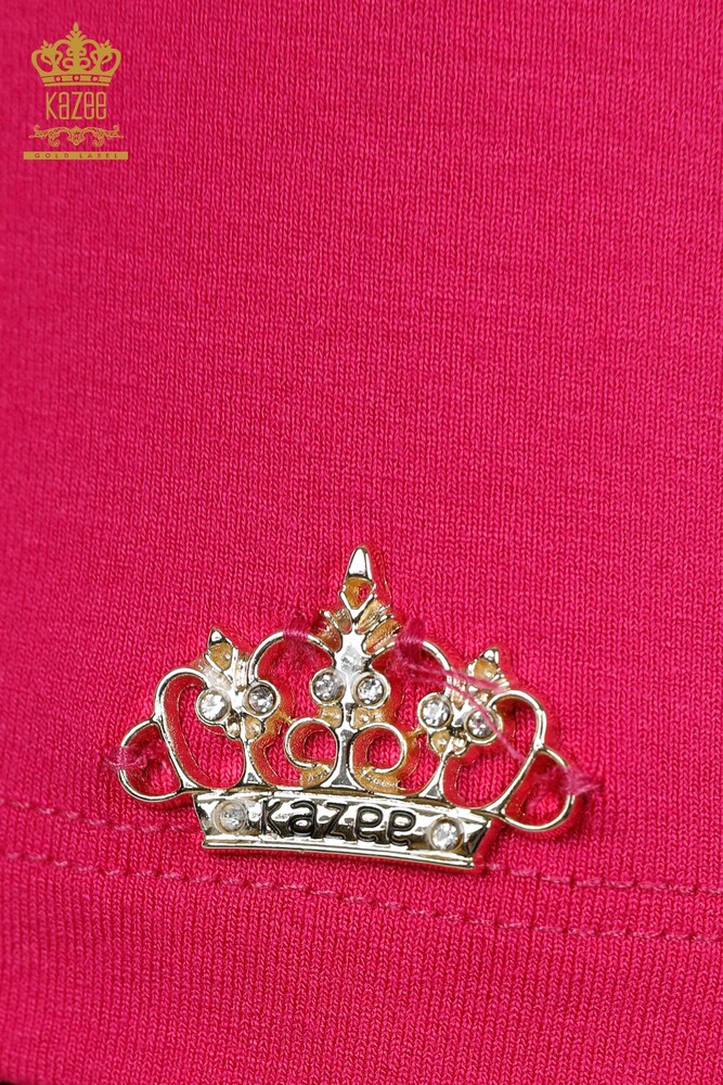 Venta al por mayor Blusa de Mujer Hombro Detallado Fucsia - 79220 | kazee - 6