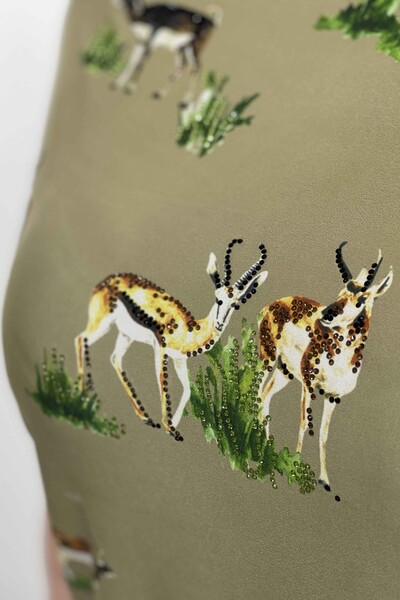 Venta al por mayor Blusa de Mujer con Estampado Digital de Figuras de Animales - 77689 | kazee - Thumbnail