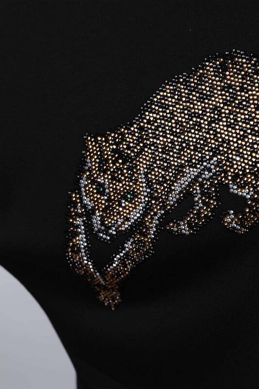 Venta al por mayor Blusa de Mujer con Estampado de Leopardo Bordado Piedra - 77703 | kazee