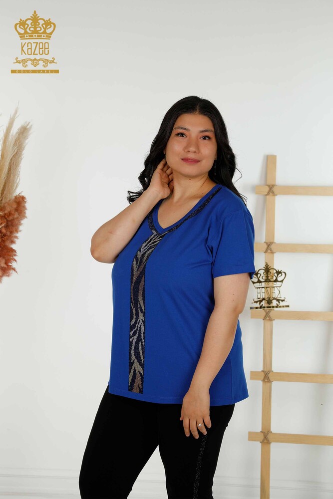 Venta al por mayor Blusa Mujer Leopardo Piedra Bordado Saks - 79242 | kazee - 1