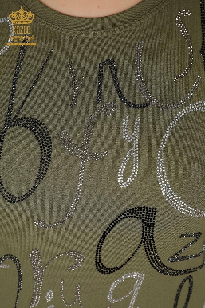 Venta al por mayor Blusa Mujer Carta Detallada Caqui - 78833 | kazee - 3