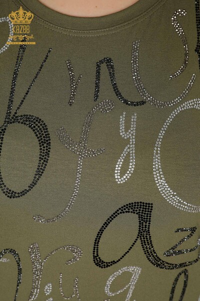 Venta al por mayor Blusa Mujer Carta Detallada Caqui - 78833 | kazee - 3