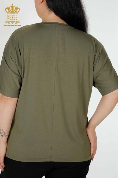 Venta al por mayor Blusa Mujer Carta Detallada Caqui - 78833 | kazee - 6