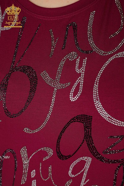 Venta al por mayor Blusa Mujer Carta Detallada Púrpura - 78833 | kazee - 3