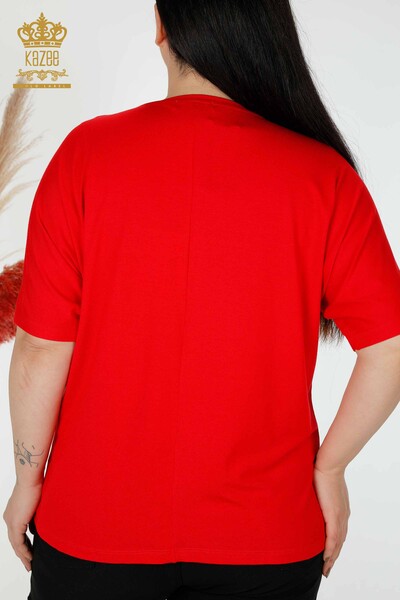 Venta al por mayor Blusa Mujer Carta Detallada Roja - 78833 | kazee - 6