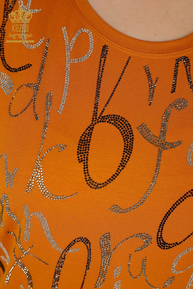 Venta al por mayor Blusa de Mujer Carta Detallada Tan - 78833 | kazee - 3