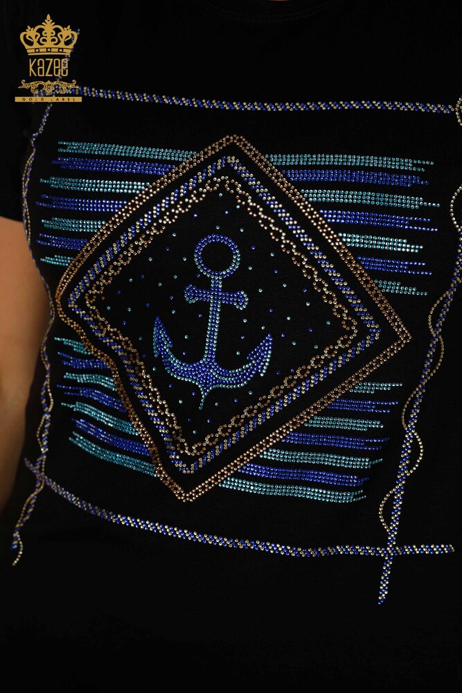 Venta al por mayor Blusa Mujer Manga Corta Negra - 79368 | kazee - 3