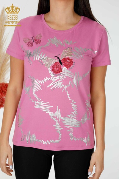 Venta al por mayor Blusa Mujer Patrón Mariposa Lila - 78926 | kazee - 2