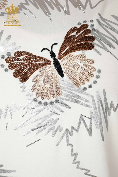 Venta al por mayor Blusa Mujer Estampado Mariposa Crudo - 78926 | kazee - 3