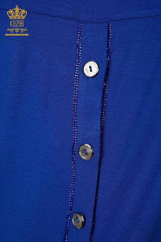 Venta al por mayor Blusa de Mujer - Estampado de Aves - Azul Oscuro - 79296 | kazee