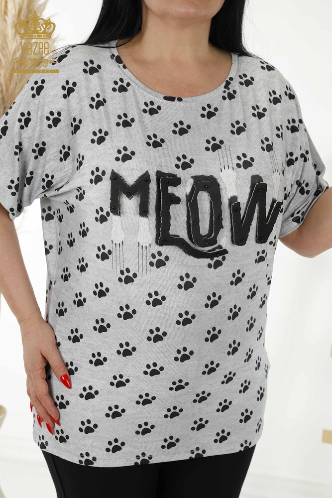 Venta al por mayor Blusa de Mujer - Estampado de Patas - 76834 | kazee - 2