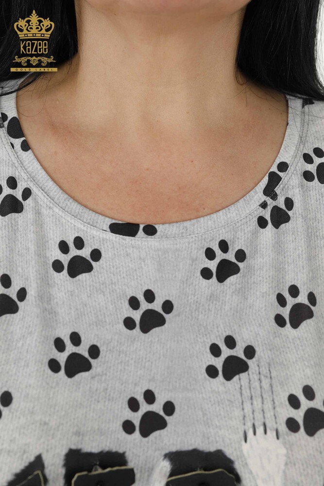 Venta al por mayor Blusa de Mujer - Estampado de Patas - 76834 | kazee - 5