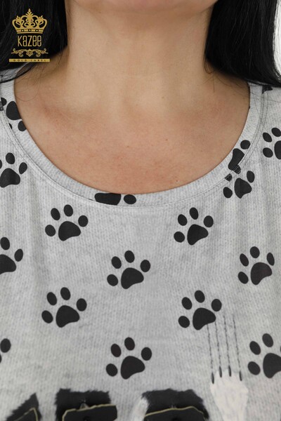 Venta al por mayor Blusa de Mujer - Estampado de Patas - 76834 | kazee - 5