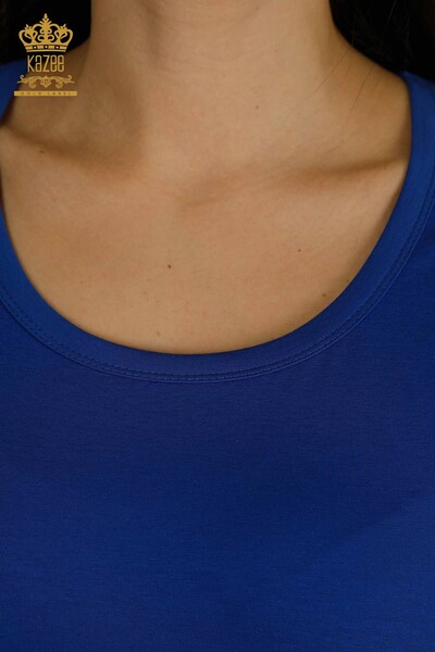 Venta al por mayor Blusa de Mujer Modelo Americano Azul Oscuro - 79177 | kazee - Thumbnail (2)