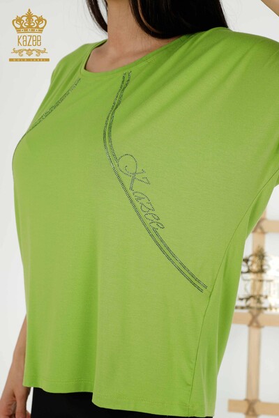 Al por Mayor Blusa de Mujer - Bordado Piedra - Verde Pistacho - 79295 | kazee - 2