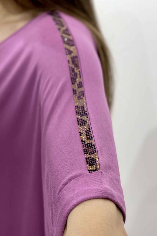 Venta al por mayor Mujer Blusa Reloj Estampado Leopardo Detalle - 77747 | kazee