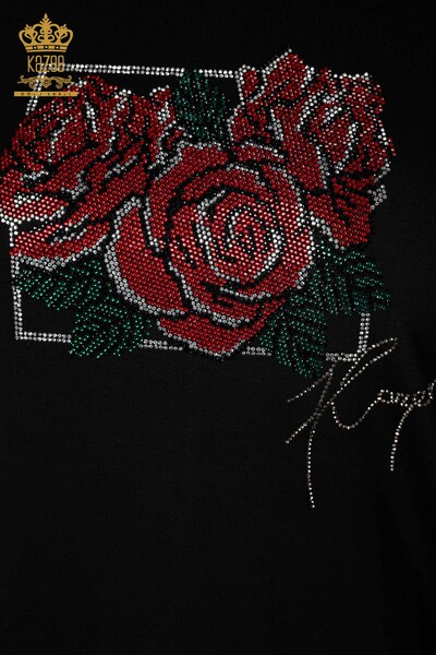 Venta al por mayor Blusa de Mujer con Estampado de Rosas Negras - 78951 | kazee - 3