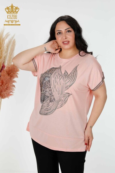 Venta al por mayor Blusa de mujer con patrón de tigre en polvo - 77601 | kazee - 1