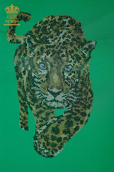 Venta al por mayor Blusa de Mujer Patrón Tigre Verde - 79050 | kazee - Thumbnail