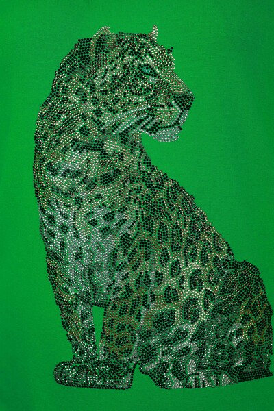 Venta al por mayor Blusa de Mujer con Detalle de Tigre y Leopardo Bordado - 78938 | kazee - Thumbnail