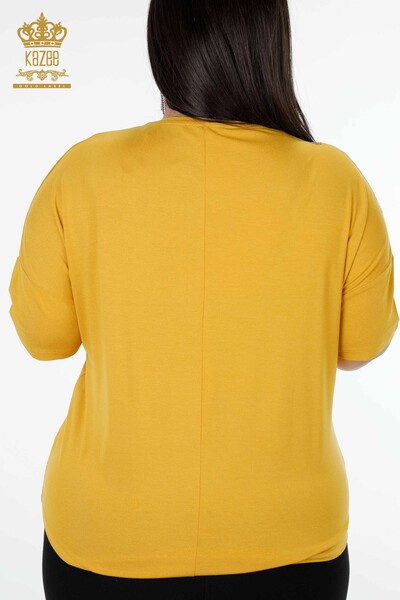 Venta al por mayor Blusa Mujer Tul Detallado Azafrán - 78908 | kazee - 5