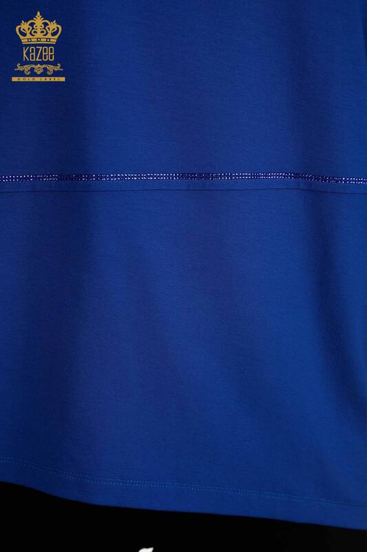 Venta al por mayor Blusa de Mujer - Tul Detallada - Azul Oscuro - 79051 | kazee
