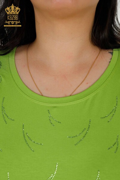 Venta al por Mayor Blusa de Mujer - Tul Detallado - Verde Pistacho - 79086 | kazee - 4