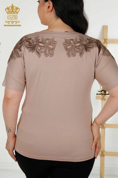 Venta al por mayor Blusa de Mujer - Tul Detallado - Mink - 79086 | kazee - 8