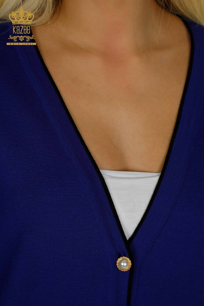 Venta al por mayor Saks de bolsillo con botones Cardigan para mujer - 30148 | KAZEE - 4