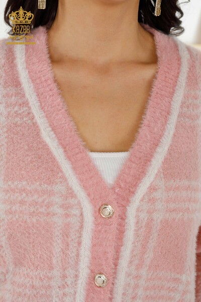Venta al por mayor Cardigan Mujer - Dos Colores Angora Polvo - 30177 | kazee - 3