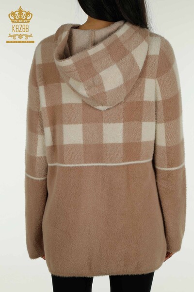 Venta al por mayor Cárdigan Largo de Mujer a Cuadros Angora Visón - 30208 | KAZEE - 8