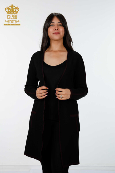 Venta al por mayor Mujeres Cardigan Mangas Laterales Rayas Bolsillo - 14269 | kazee - 7