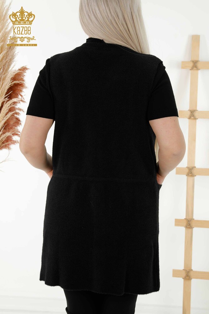 Venta al por mayor Chaleco de mujer con bolsillo - Cuerda de amarre - Negro - 30246 | kazee - 7
