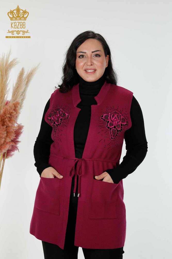 Venta al por mayor Chaleco Mujer Bordado Piedra Lila - 16830 | kazee - 1