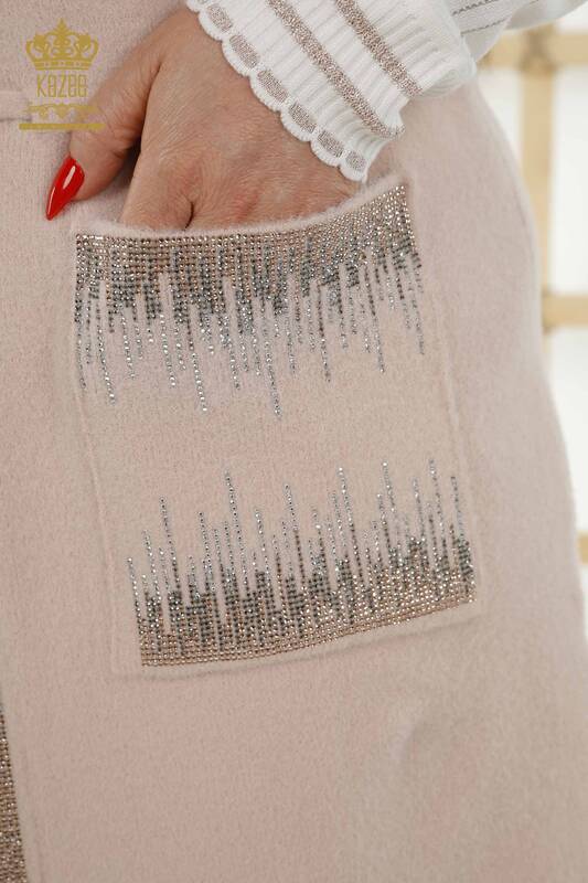 Wholesale Women's Vest Crystal Stone Embroidered Powder - 30247 | KAZEE